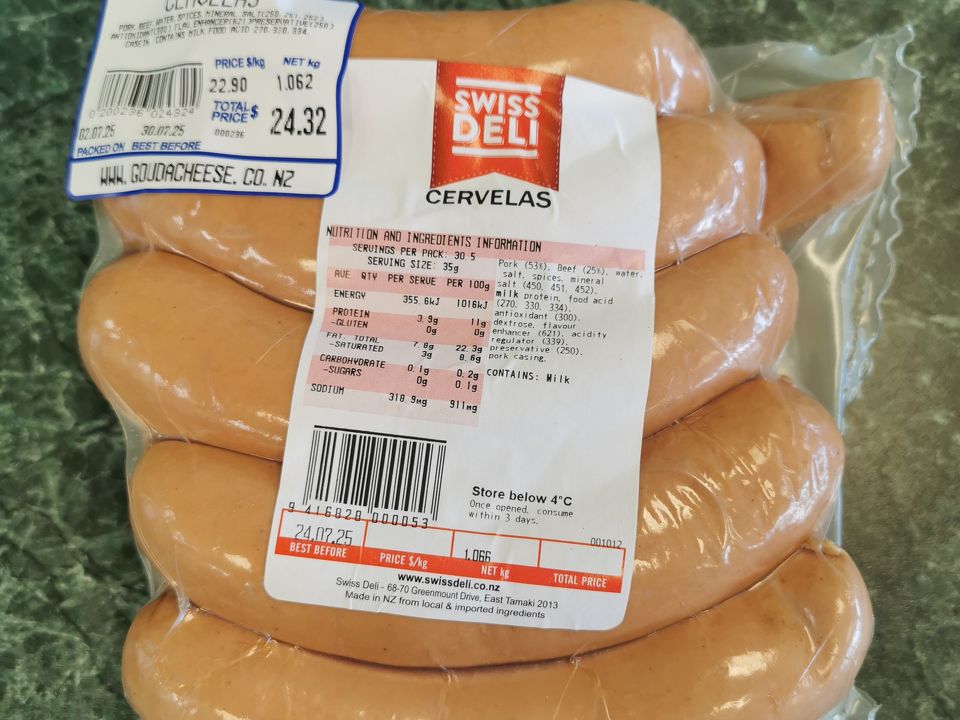 Swiss Deli Cervelas - sold per sausage