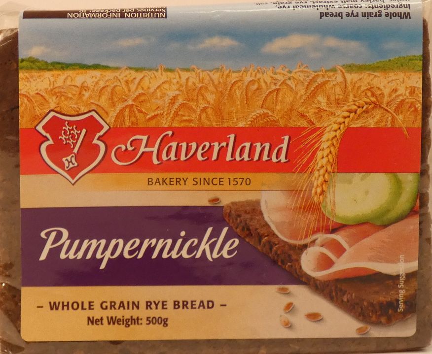 Whole Grain Rye Bread - Pumpernickle -  Haverland