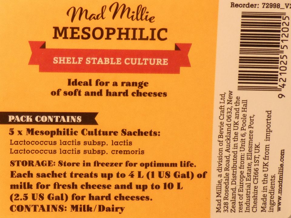 Mesophillic Cultures Sachet (Mw3) X 5