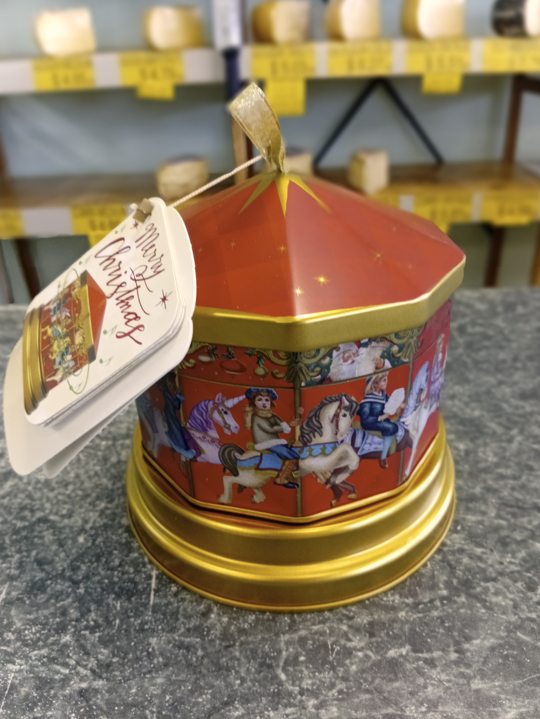Christmas Carousel Music Box Containing Chocolate Pralines