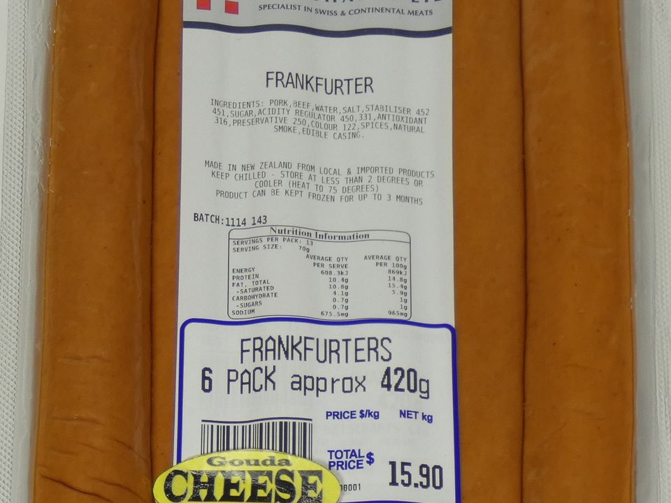 Frankfurters 6-pack approx. 420g